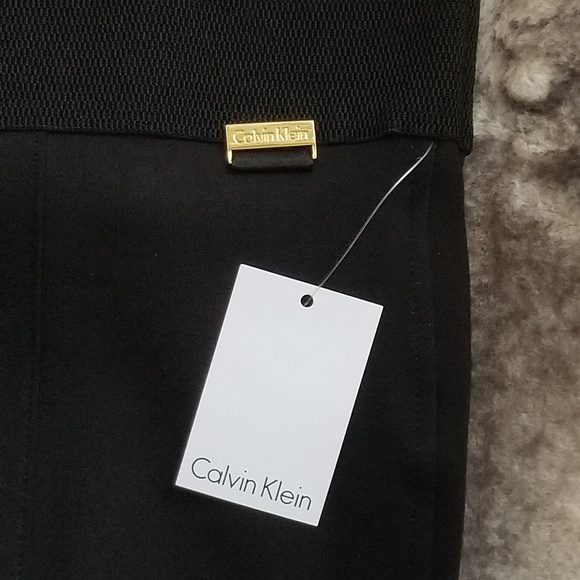 Calvin Klein Pull On Wide-Waistband Knit Pants - Picture 2 of 5